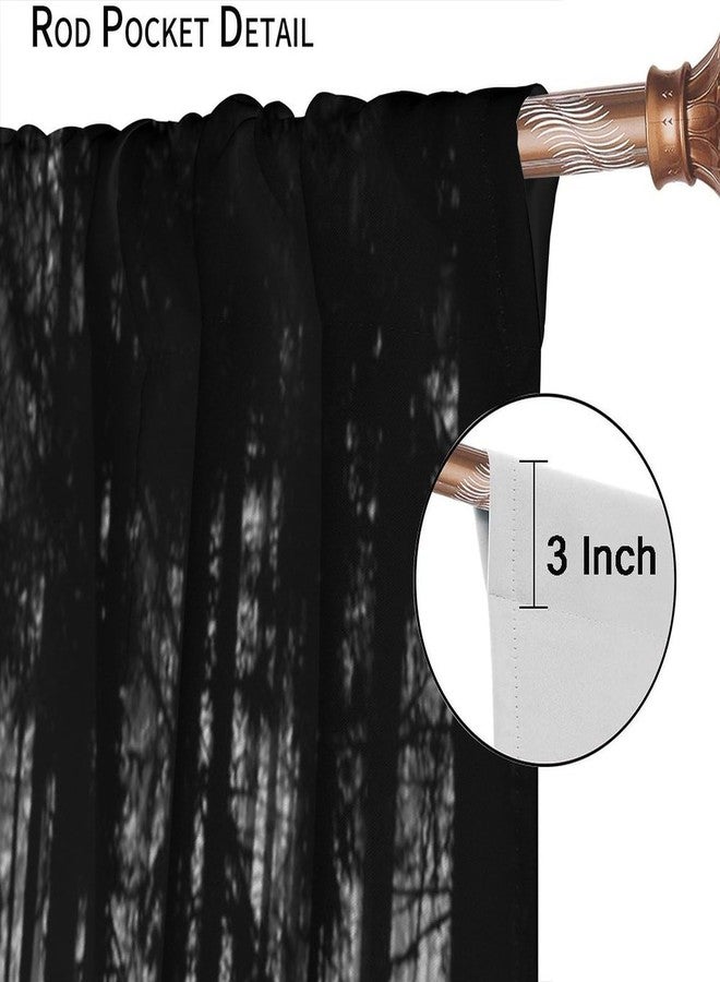 YSWOW Gothic Curtains Horror Dark Forest Grunge Background Art Printed Blackout Window Drapes for Bedroom Kitchen Decor Fabric Set 2 Panel 42x63 Inch 80% Shading Rate - Image 4